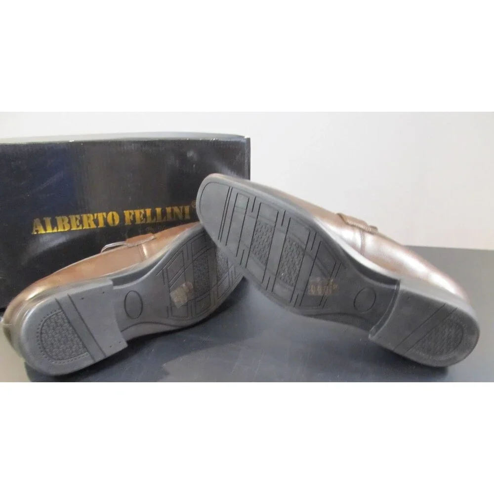 Alberto Fellini Men’s Slip‑On Loafers Size 12 Brown Horsebit Dress Shoes NIB